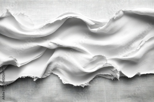 White fabric draped over mesh. This photo can be used as a background for a website or presentation about fabrics or design.