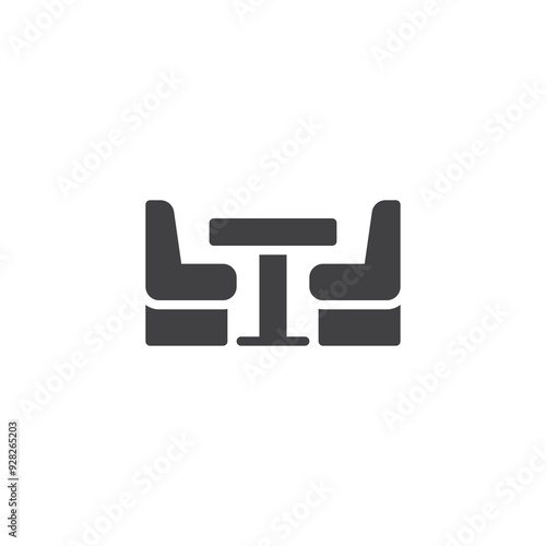 Pub table with chairs vector icon