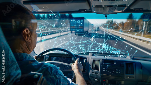 Truck Driver Navigating Hol...