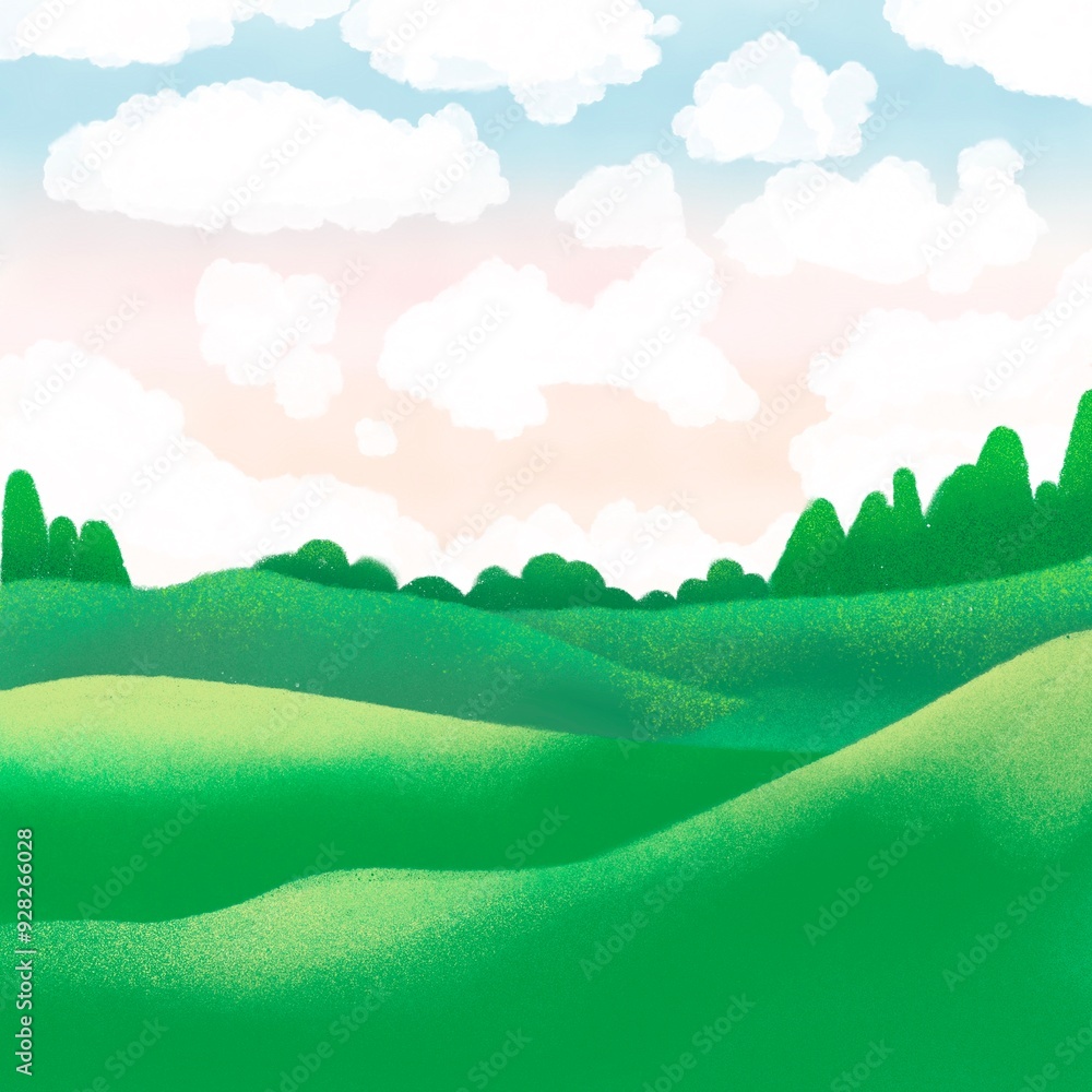 Obraz premium Backgroung Illustration Clipart Natural view park