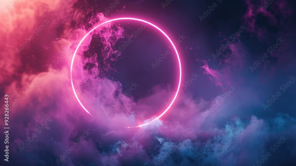 Neon Circle in a Dreamlike Cloud Neon Circle in a Dreamlike Cloud