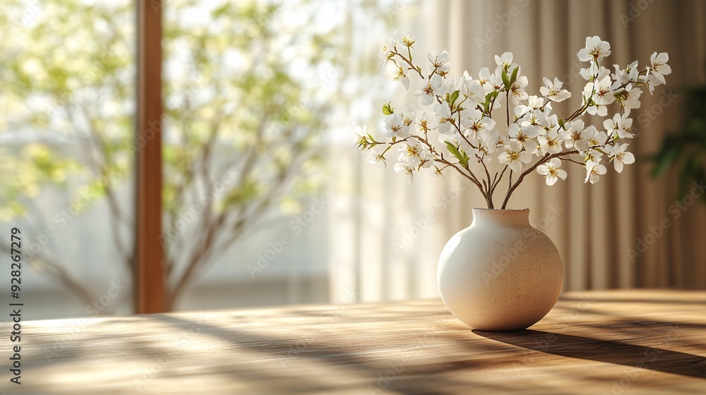 Minimalist Floral Arrangement in a Serene Sunlit Space Minimalist Floral Arrangement in a Serene Sunlit Space