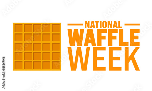 National Waffle Week is observed every year in September. Holiday concept. Template for background, banner, card, poster, placard, design template with unique shapes with standard color.