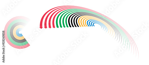 Wallpaper Mural Abstract colorful background in circle. Red, Green, Black, Yellow and Blue colors spiral lines. Torontodigital.ca