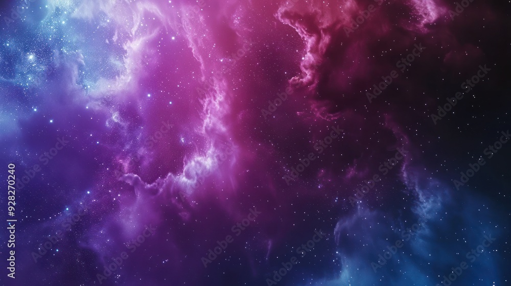 Fototapeta premium Cosmic Nebula: A celestial tapestry of purple and blue