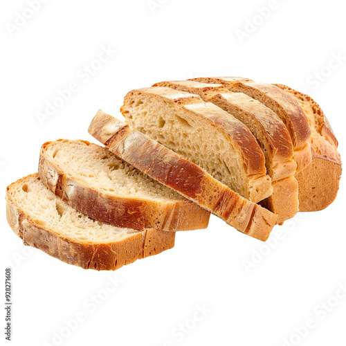 Sliced bread isolated on a transparent background photo