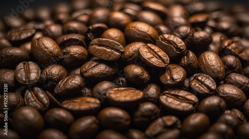 Wallpaper Mural Close up macro image of roasted coffee beans with copy space. Torontodigital.ca