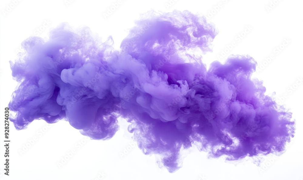 Purple explosion smoke isolated on white background -, Generative AI Purple explosion smoke isolated on white background -, Generative AI
