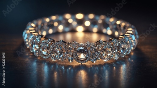 light inner and crystals shimmering with adorned Circle. photo