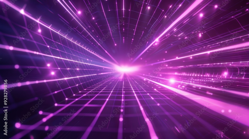Abstract Purple Digital Tunnel Abstract Purple Digital Tunnel