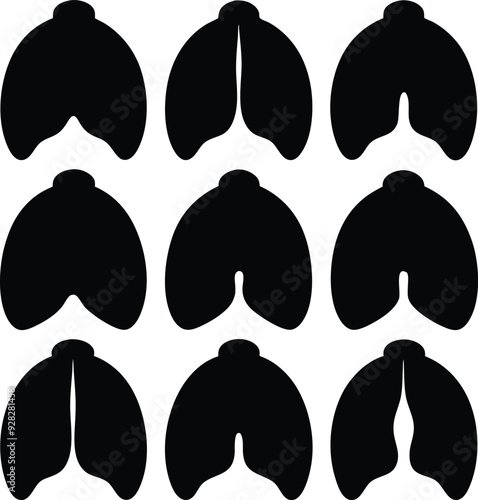 Lungs Versatile Black Silhouette Vector Series