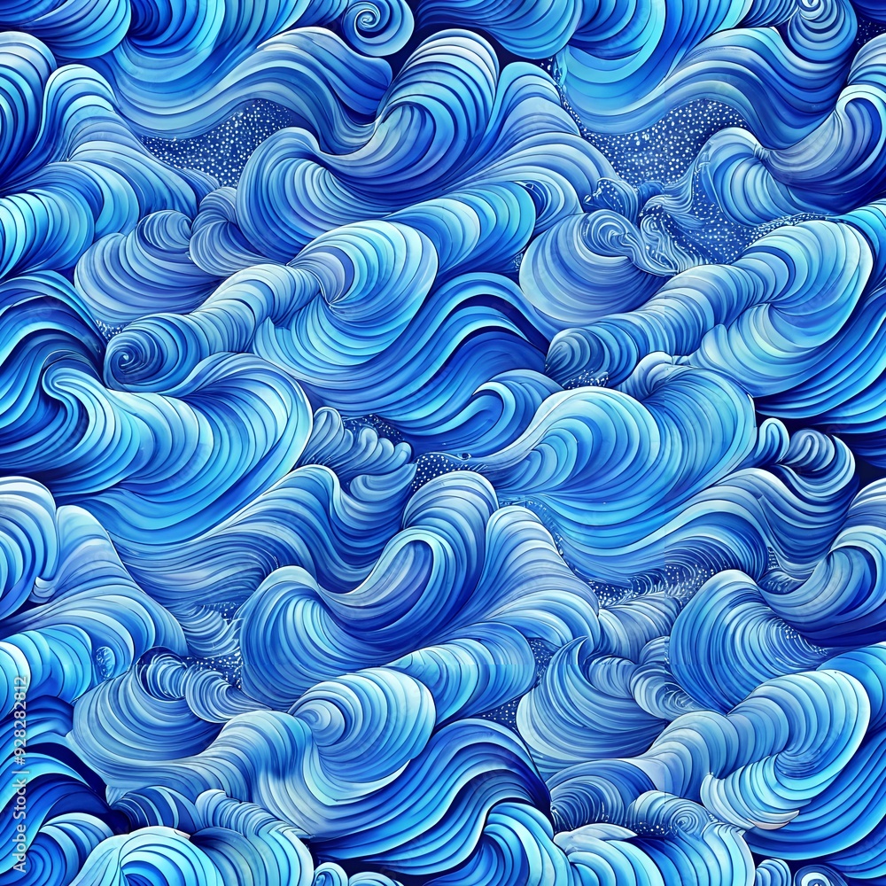 Seamless Abstract Blue Water Waves Pattern. Perfect for: Coastal themes, Summer Seamless Abstract Blue Water Waves Pattern. Perfect for: Coastal themes, Summer