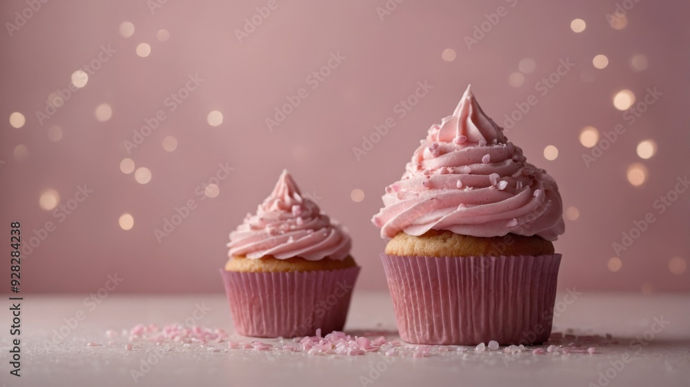 background pink on icing pink with Cupcake. background pink on icing pink with Cupcake.