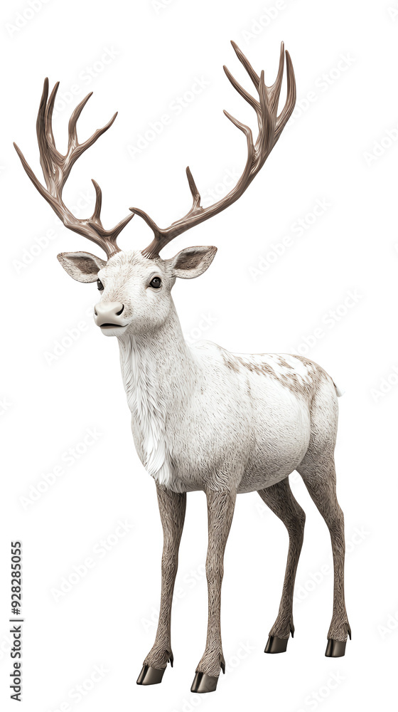 Obraz premium 3D Illustration of Regal reindeer standing on transparent background