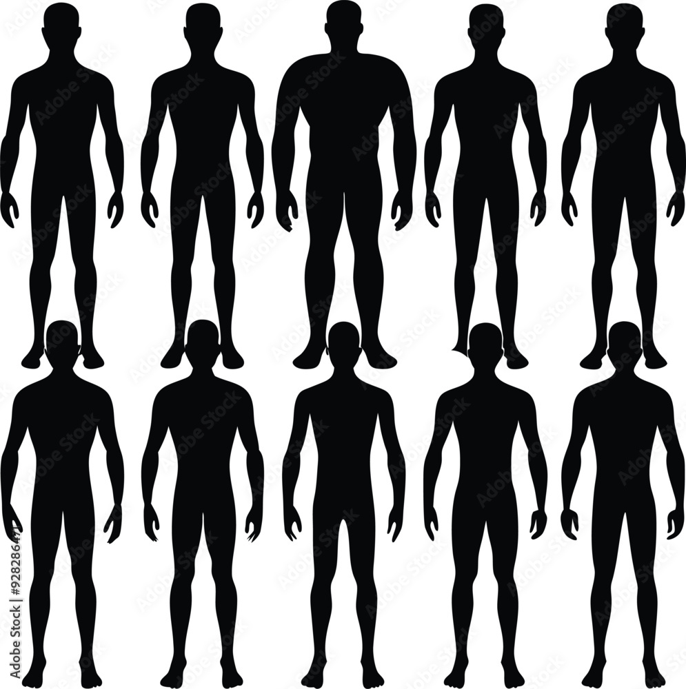 Man Body Versatile Black Silhouette Vector Series Man Body Versatile Black Silhouette Vector Series