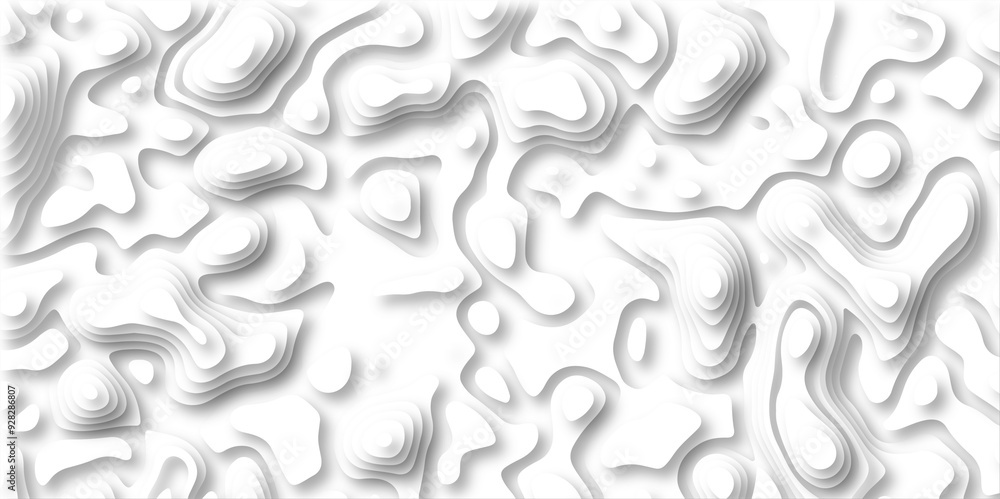 3D Papercut Stylized White topographic contour scheme and terrain. Abstract lines or wavy backdrop background. Topography grid map. Geographic line mountain relief. Contour map background. 3D Papercut Stylized White topographic contour scheme and terrain. Abstract lines or wavy backdrop background. Topography grid map. Geographic line mountain relief. Contour map background.