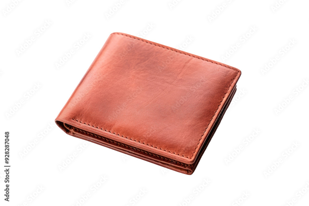 A Richly Colored Leather Wallet Ready to Hold Your Most Precious Possessions on a White or Clear Surface PNG Transparent Background. A Richly Colored Leather Wallet Ready to Hold Your Most Precious Possessions on a White or Clear Surface PNG Transparent Background.