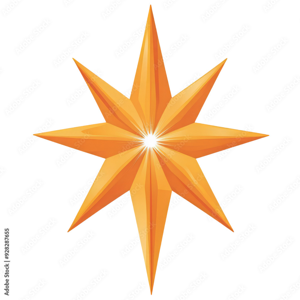 Obraz premium A vibrant orange star shines brightly, symbolizing guidance, inspiration, and creativity in design and illustration.