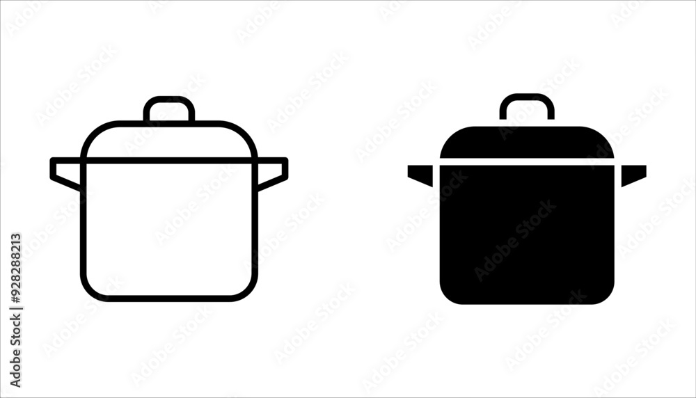 Pan, saucepan line icon set isolated on white background Pan, saucepan line icon set isolated on white background