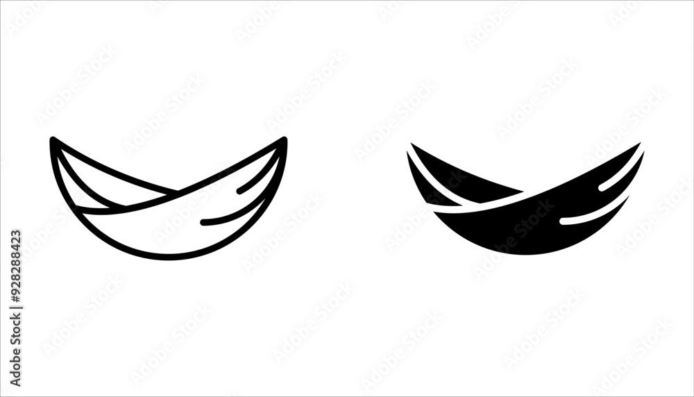 Hammock relaxing outline vector icon set. flat vector from editable holidays concept on white background Hammock relaxing outline vector icon set. flat vector from editable holidays concept on white background