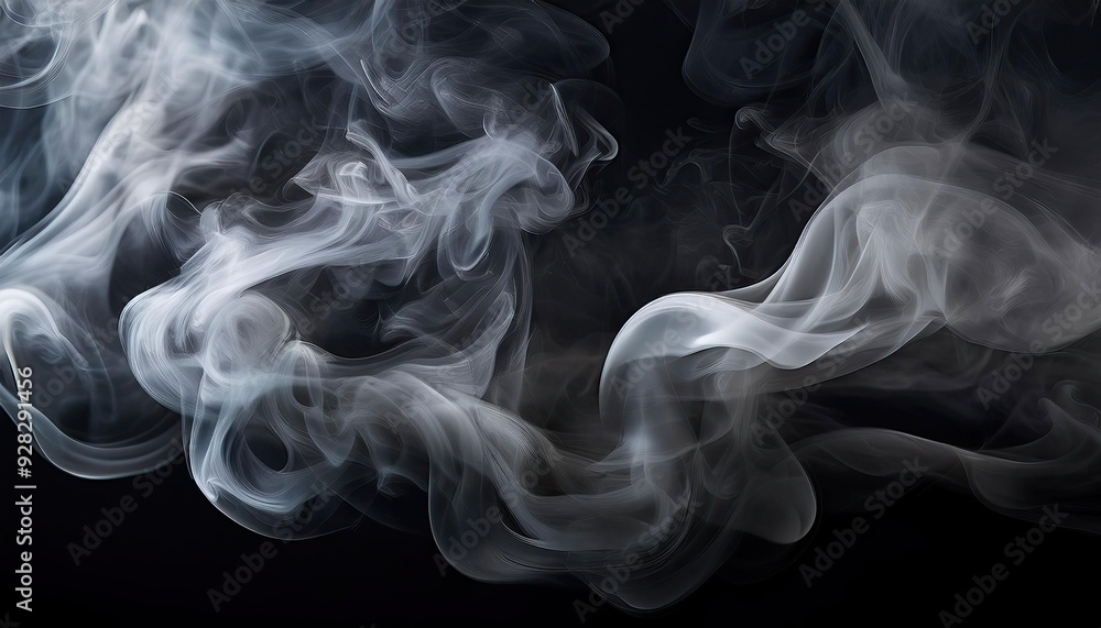 Abstract Swirling Smoke on Black Background Abstract Swirling Smoke on Black Background