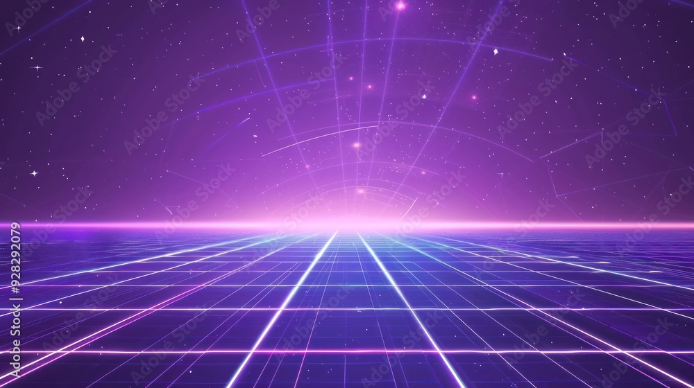Neon Grid Landscape Neon Grid Landscape