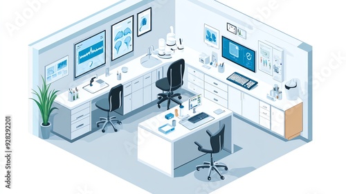 Wallpaper Mural Modern Office Interior Design with Two Desk Spaces. Torontodigital.ca