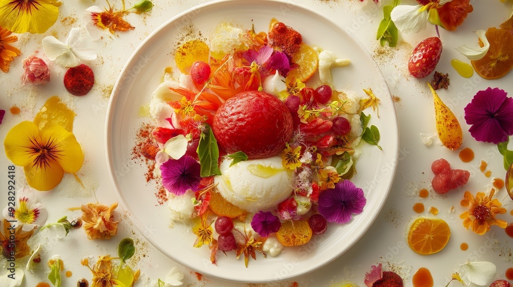 Explore the fusion of art and cuisine with beautifully arranged food. Explore the fusion of art and cuisine with beautifully arranged food.