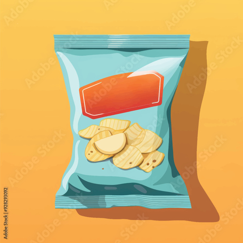 Crispy potato chips packaging