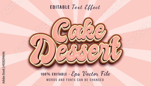 cake dessert 3d text effect design