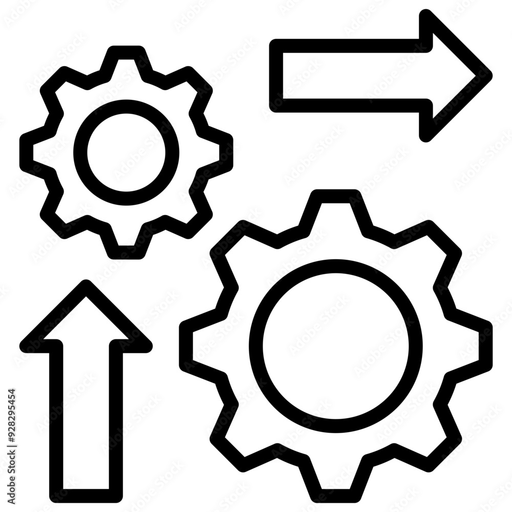 industrial management outline icon industrial management outline icon