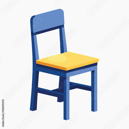 Colorful wooden chair illustration
