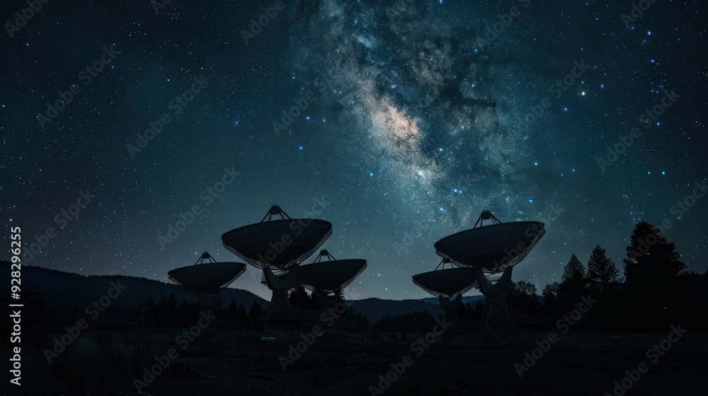 Milky Way Over Radio Telescopes Milky Way Over Radio Telescopes