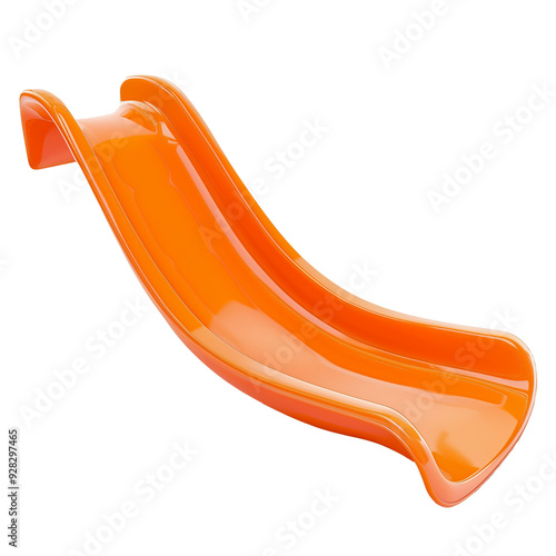 Orange slide for kids, isolated, transparent background, png
