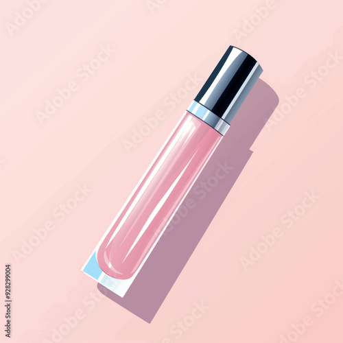 Elegant pink lip gloss tube