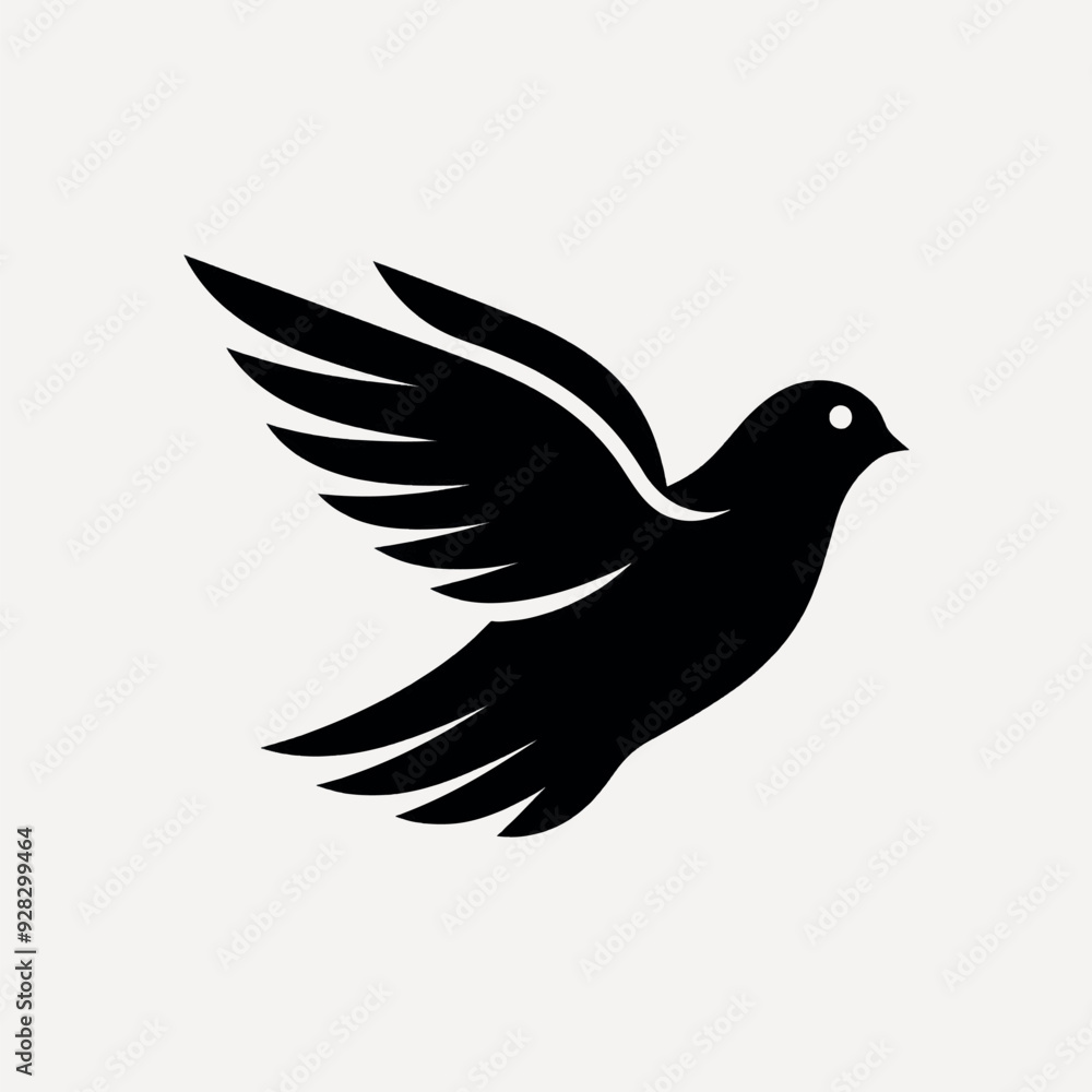 Elegant black bird silhouette design Elegant black bird silhouette design