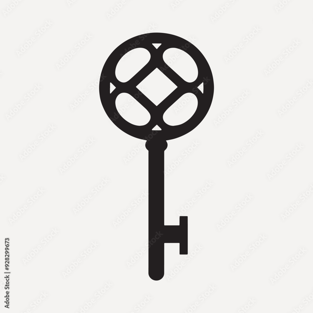 Obraz premium Vintage skeleton key silhouette icon
