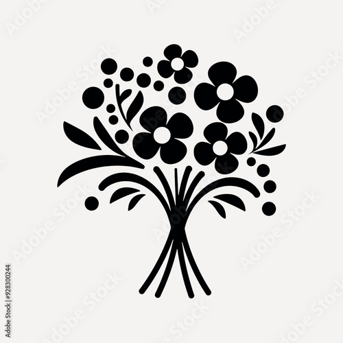 Elegant floral bouquet silhouette design