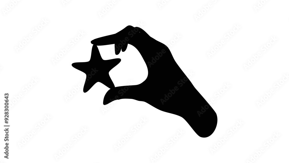 customer satisfaction,hand holding a star, black isolated silhouette customer satisfaction,hand holding a star, black isolated silhouette