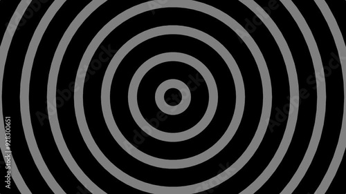  Black and Grey Trippy Graphic Radio Waves Circle Loop Background