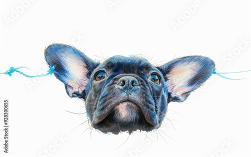 A playful French bulldog with expressive ears and a curious gaze, capturing the charm of this beloved dog breed. photo