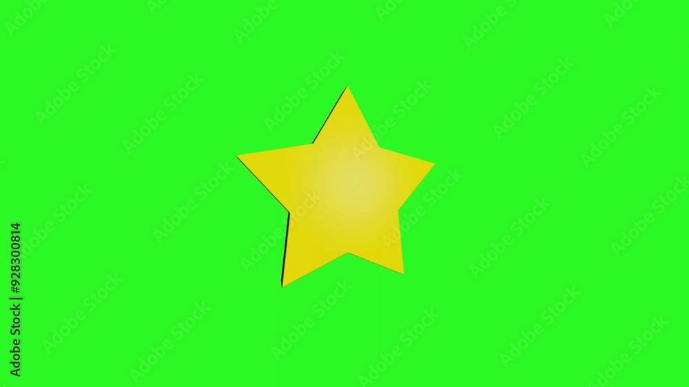 Gold star rotation animation on green screen suitable for awards ...
