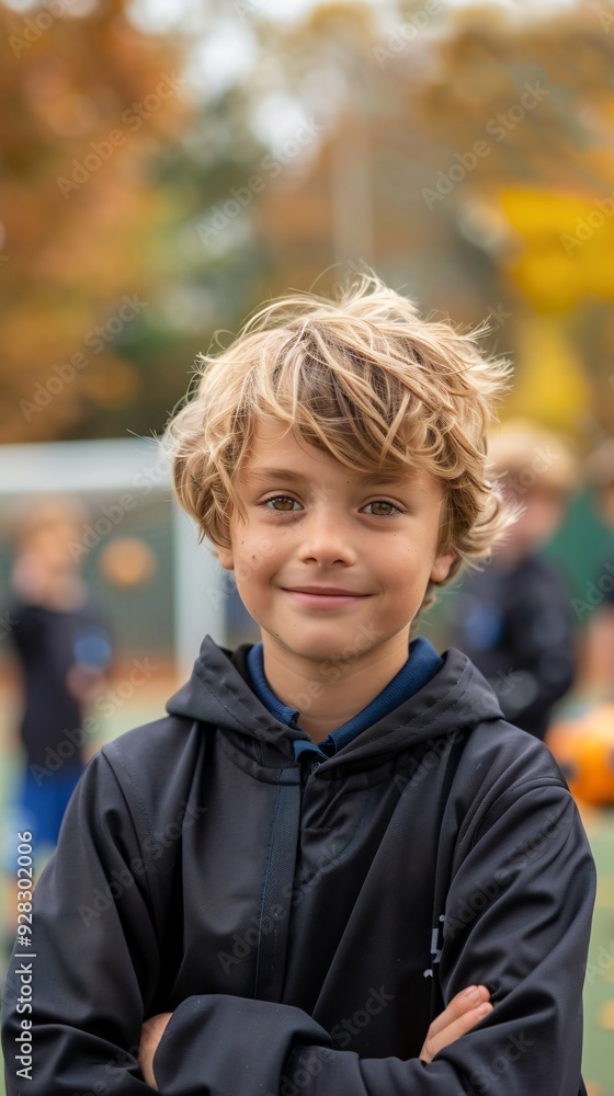 Portrait of a boy at football school Portrait of a boy at football school