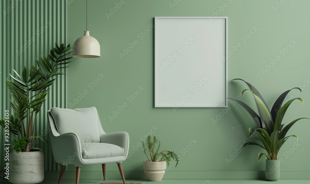 Mockup of empty frame, modern design, mockup for advertising paintings, living room Mockup of empty frame, modern design, mockup for advertising paintings, living room