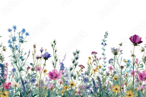 Colorful wildflower meadow illustration