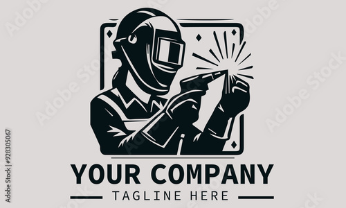 Fiery Welder Vector Logos - Symbolize Strength and Skill 