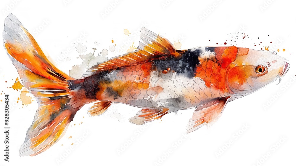 Colorful koi fish jumping over the water. AI Generative. Colorful koi fish jumping over the water. AI Generative.