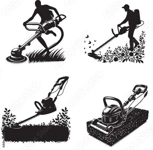  silhouette of clean vector Hedge trimmer isolated on white background