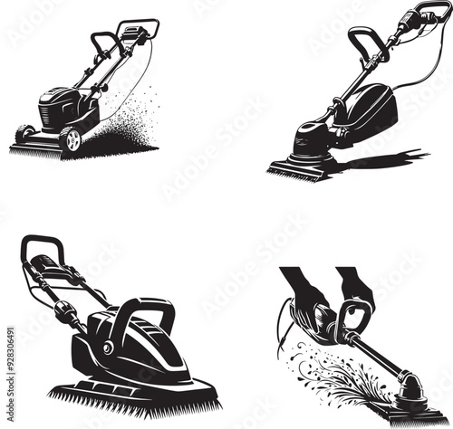  silhouette of clean vector Hedge trimmer isolated on white background