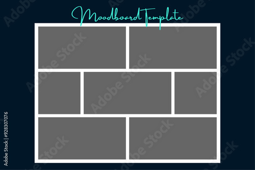 Moodboard template design and photo frame art